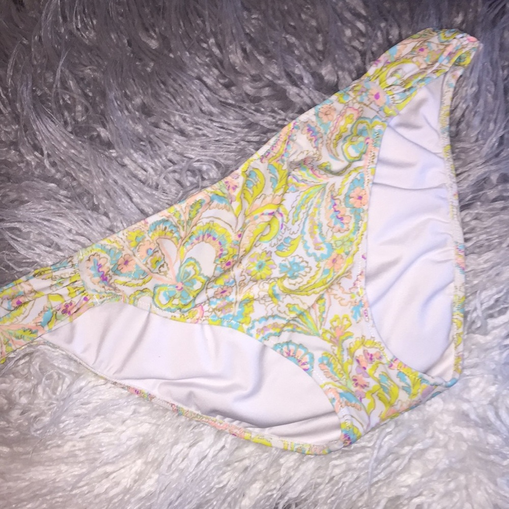 VS Neon Patterned swim bikini bottoms ruched sides